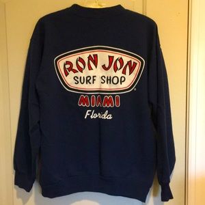 Navy Ron Jon Crewneck Sweatshirt Miami Size Small